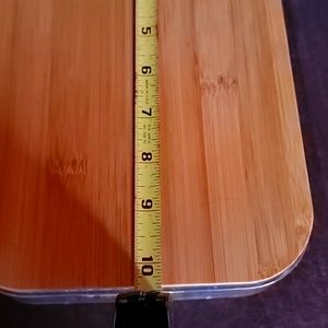 Plastic storage bin with bamboo lid